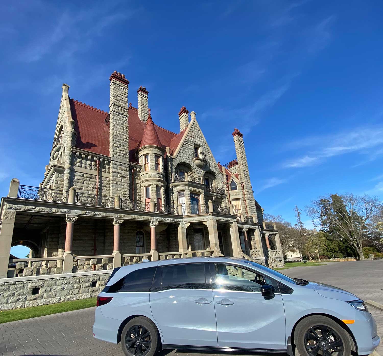 full-day-tour--galavant-tours-7 Car parked in front of castle in Victoria