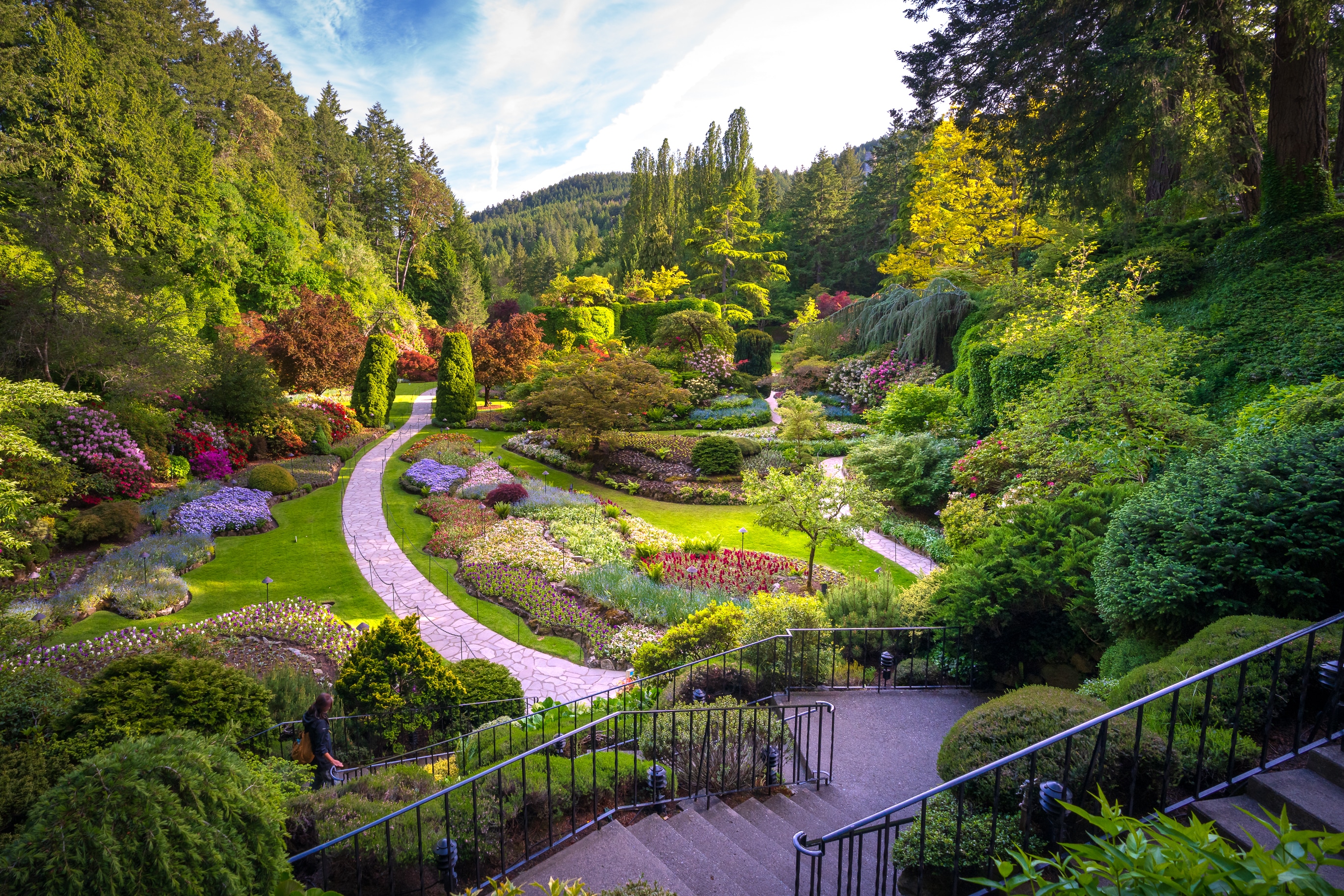 Butchard garden with curve path